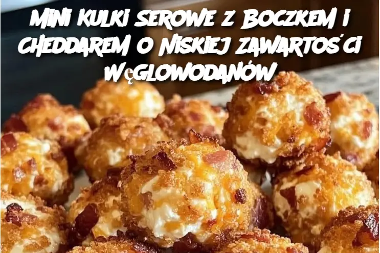 Mini Kulki Serowe z Boczkem i Cheddarem o Niskiej Zawartości Węglowodanów