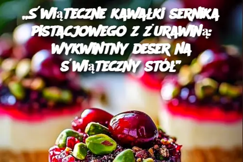 „Świąteczne kawałki sernika pistacjowego z żurawiną: wykwintny deser na świąteczny stół”