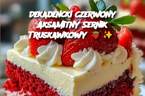 Dekadencki Czerwony Aksamitny Sernik Truskawkowy