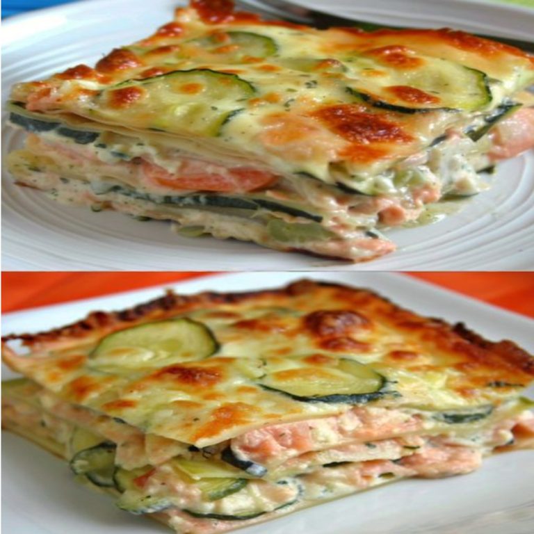 Lasagne z cukinią i łososiem