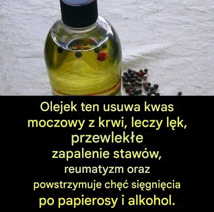 Olej znany z usuwania kwasu moczowego z krwiobiegu