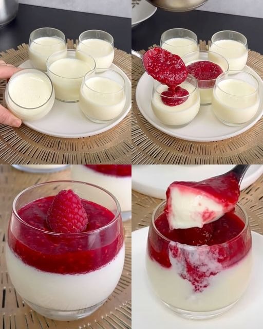 „Aksamitna Panna Cotta z Malinami – Delikatny Deser, Który Oczaruje Twoje Podniebienie!”