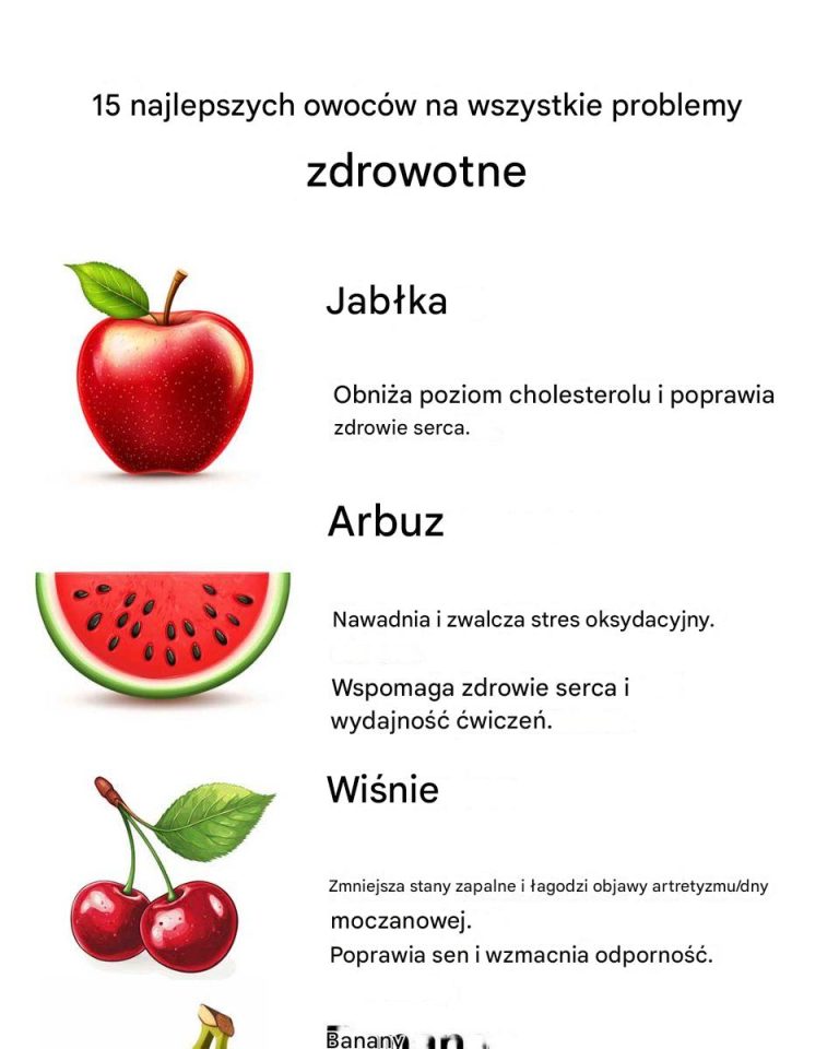 15 najlepszych owoców na wszystkie problemy zdrowotne