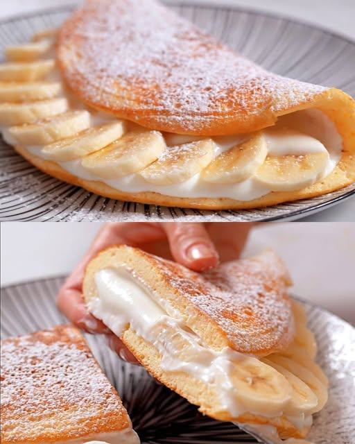 „Delikatne naleśniki z bananowo-serowym nadzieniem – Przepis na pyszne śniadanie”