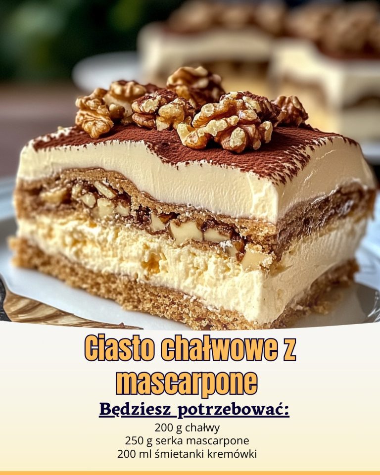 Ciasto chałwowe z mascarpone