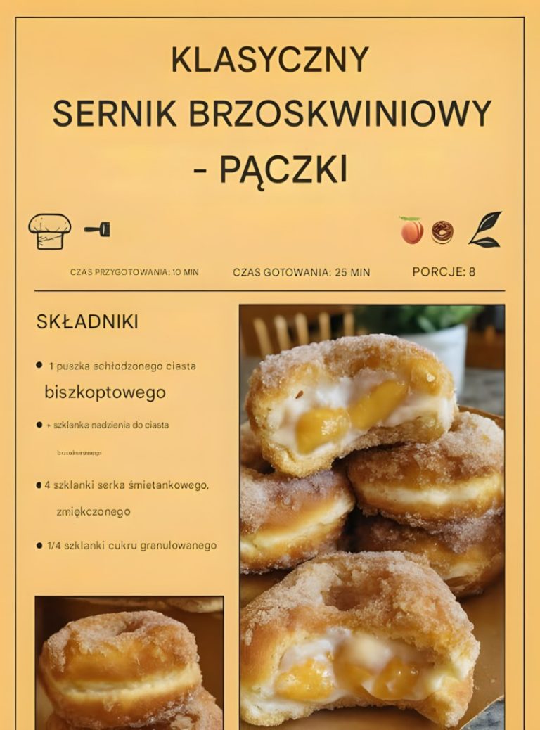 Klasyczne pączki z sernikiem brzoskwiniowym